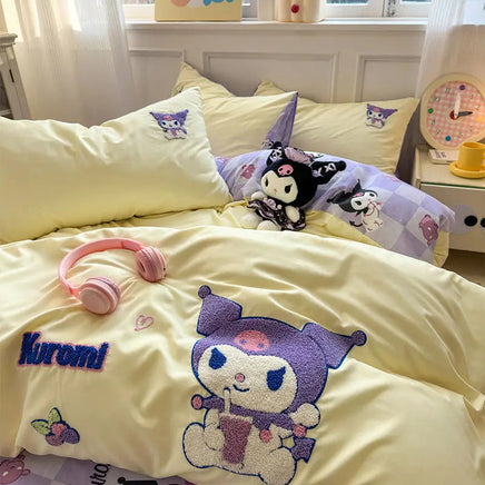 Sanrio Hello Kitty cartoon cute anime character cotton bed sheet duvet cover four-piece kawaii student dormitory three-piece set Sanrio-2