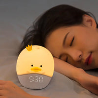 Cartoon Animal Party Alarm Clock Soft Silicone LED Smart Applet Alarm Clock Children's Bedside Sleep Mini Electronic Alarm Clock