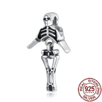 Gothic 2025 Charms 925 Sterling Silver Halloween Nightmare Skull Skeleton Beads Fit Snake Chain Bracelet Necklace DIY Jewelry OMT098
