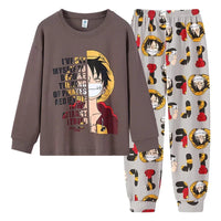 One Piece Dragon Ball Pajamas Sets Luffy Soft Comfortable Man Sleepwear Cotton Loose Pyjama Suit Loose Home Clothes Wear Hoodie B