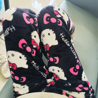 Hello Kitty Pajama Pants Fleece Double Elastic Fabric Soft Trousers Women Trousers Cartoon Birthday Gift 3