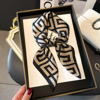 27.56" Paisley Print Small Square Scarf Simulated Silk Thin Neck Scarf Mature Style Sunscreen Headscarf For Women Lusy Store