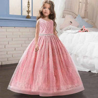 2024 New Girls' Dress Luxury V-neck Sequin Tulle Party Dress Christmas Ball Evening Dress Fluffy 6.8. 10.12 Halloween Costumes