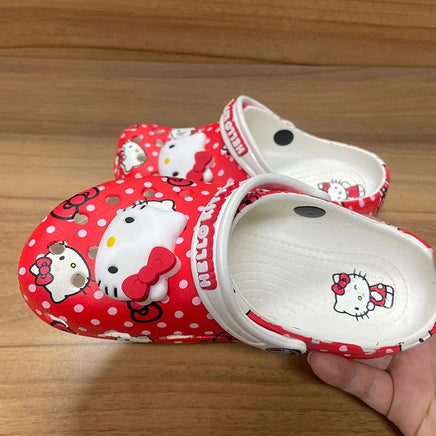 Hello Kitty Hole Sandals adult Slippers Sandals Kawaii Eva Anime Home Beach Shoes Summer Slippers With Accessories Gift Lusy Store