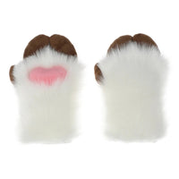 Unisex Cosplay Gloves Cartoon Sheep Hoof Shape Plush Gloves Halloween Mittens Furry Cuffs Gloves for Carnivals Party 2