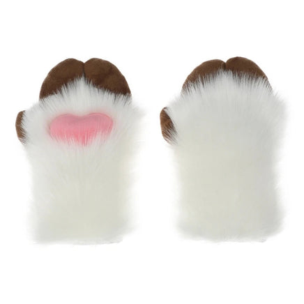 Unisex Cosplay Gloves Cartoon Sheep Hoof Shape Plush Gloves Halloween Mittens Furry Cuffs Gloves for Carnivals Party 2