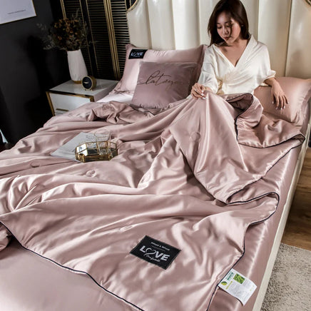 Summer Mulberry Silk Comforter Duvet Insert Luxury Natural Silk Blanket Satin Bedding Quilt Queen Single Double Twin Size Bed Lusy Store