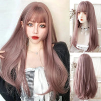 OLACARE Synthetic Super Long Curly Lolita Wig With Bangs 120cm Blonde White Pink Cute Fake Hair Women Halloween Cosplay Wigs #8