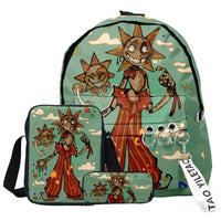 Trendy Popular Funny sundrop fnaf 3D Print 3pcs/Set pupil School Bags Laptop Daypack Backpack Inclined shoulder bag Pencil Case Lusy Store