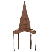 Fashion Movies Witch Wizard Hat Sorting Hat Leather Halloween Party Props Dress Up Hat Men Cosplay Costume Accessories Brown