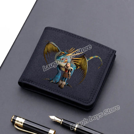 Toothless Canvas Wallet Men Short Folding Purse How To Train Your Dragons Cartoon Card Holder Coin Case Fashion Pocketbook Gift Lusy Store