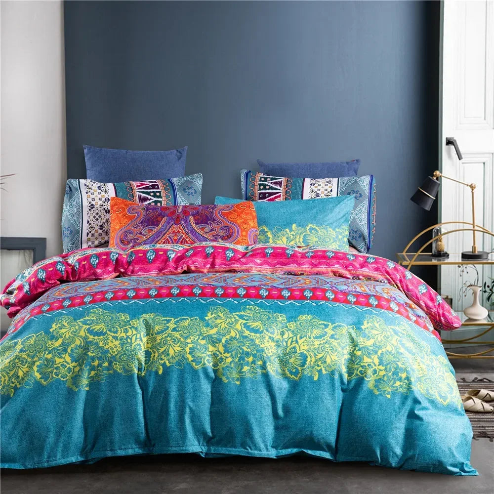 Bohemian Style Bedding set Mandala Floral Printed Duvet Cover Pillowcase Germany Single Double Queen Super King Size 3pcs Sets Lusy Store
