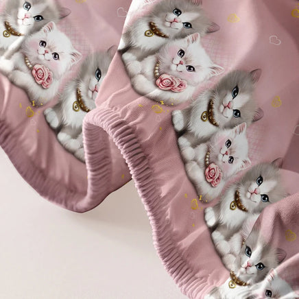 Lusy Store 1 Piece of Lovers Cute Cat Pattern Frosted Bedsheet, Bedroom Printed Bedspread, Bedding (Excluding Pillowcases) 