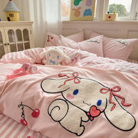 Sanrio Hello Kitty cartoon cute anime character cotton bed sheet duvet cover four-piece kawaii student dormitory three-piece set Sanrio-9