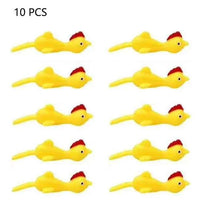 10PCS Catapult Launch Turkey Slingshot Chick Elastic Flying Finger Sticky Decompression Toy for Birthday Halloween Party Favors Catapult chick X10