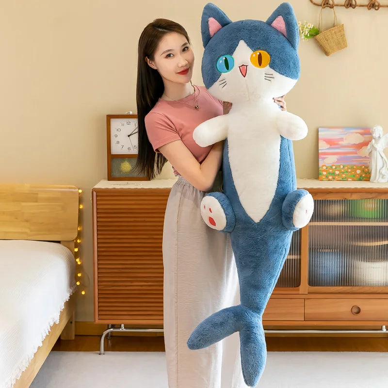 Lusy Store LLC Different Eye Shark Shark Cat Doll Pillow Creative Cat Plush Toy Plush