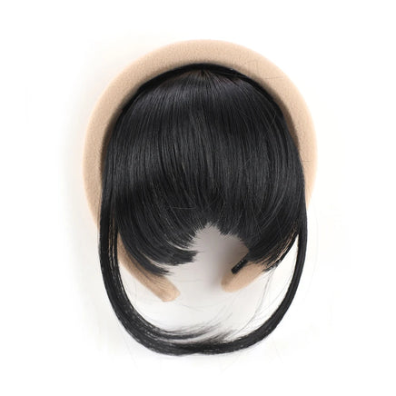 Front Hair Bangs Hair Synthetic Extensions With Magic Paste hair Bands Bangs Wigs Synthetic Wigs Headband for Halloween 1B 6inches CHINA