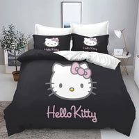 Kuromi & Hello Kitty Sanrio Cute Cartoon Duvet Cover Set 100% Polyester Bedding for Kids & Adults 2/3pcs Soft & Comfortable 9 set