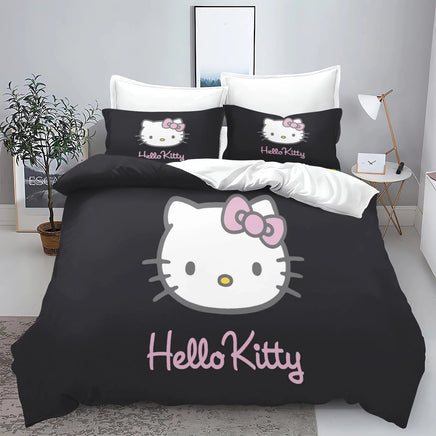 Kuromi & Hello Kitty Sanrio Cute Cartoon Duvet Cover Set 100% Polyester Bedding for Kids & Adults 2/3pcs Soft & Comfortable 9 set
