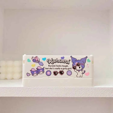 Sanrio Kawaii Hello Kitty My Melody Kuromi Cinnamoroll Desktop Storage Box Foldable Stackable Cosmetic Organizer Desktop Storage 9