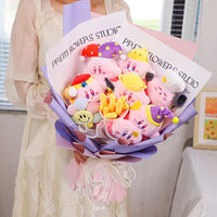 Pink Star Kirby Plush Bouquet Stuffed Plush Flower Bouquet Room Decor Girl Friend Birthday Gifts Yellow