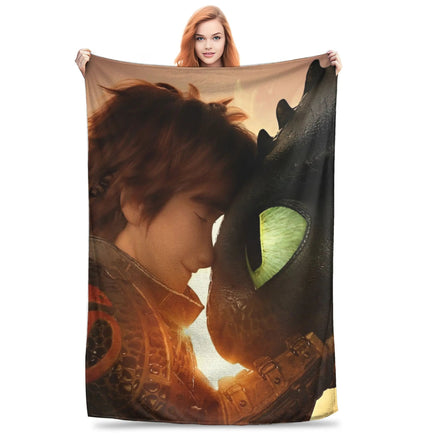 How to Train Your D-ragon Blankets Flannel Novelty Breathable Throw Blanket for Bedspread Spring Autumn 16