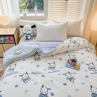 Sanrio Kawaii Hello Kitty Kuromi My melody Pochacco Cinnamoroll Cute Anime Quilt Kawaii Student Dormitory Quilt Set Holiday Gift Lusy Store