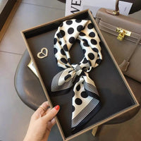 27.56" Paisley Print Small Square Scarf Simulated Silk Thin Neck Scarf Mature Style Sunscreen Headscarf For Women Lusy Store