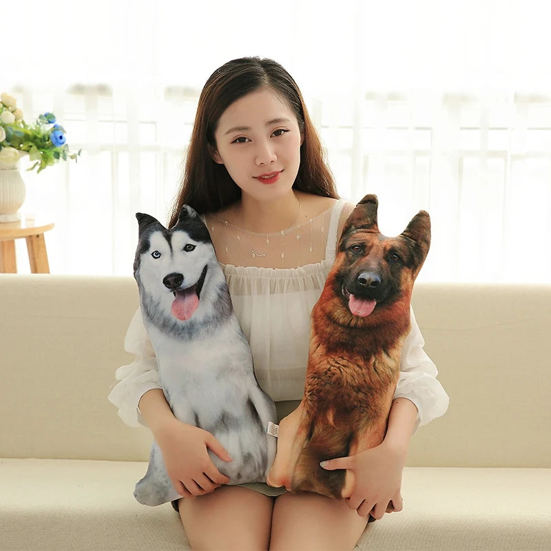 Lusy Store LLC Cute Lifelike 3D Cat Dog Plush Toys Stuffed Soft Animal 50cm Sleep Pillow Sofa Cushion Home Decor Gift Plush