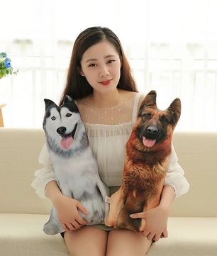 Lusy Store LLC Cute Lifelike 3D Cat Dog Plush Toys Stuffed Soft Animal 50cm Sleep Pillow Sofa Cushion Home Decor Gift Plush
