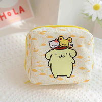 [Licensed] Sanrio Hello Kitty Cinnamoroll Kuromi Cartoon Girl Sanitary Napkin Storage Bag MakeUp Bag Coin Purse Card Holder Bag 1 piece pudding dog