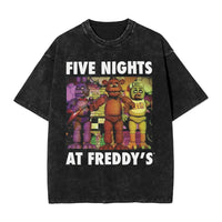 Men Y2K Basic Cotton T-Shirts Summer Bonnie Funny FNAF At Freddys Round Neck Fashion Tee Shirt Custom DIY Oversize Tops 9