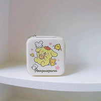Kuromi Cinnamoroll Cartoon Jewelry Storage Box - Travel PU Organizer Pompom Purin