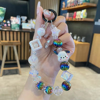 Sanrio Phone Case Short Hanging Chain Hello Kitty Cinnamoroll Kuromi Wrist Pendant Beaded Ccd Camera Chain Mobile Phone Chains 2