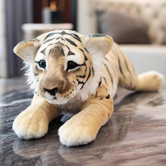 Lusy Store LLC Simulation Lion Tiger Leopard Plush Toys Cute Stuffed Soft Decor Gift Plush