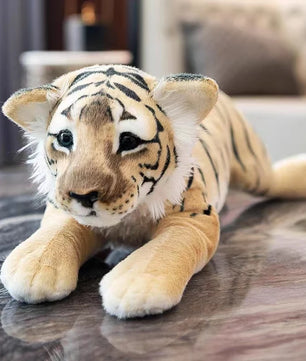 Lusy Store LLC Simulation Lion Tiger Leopard Plush Toys Cute Stuffed Soft Decor Gift Plush