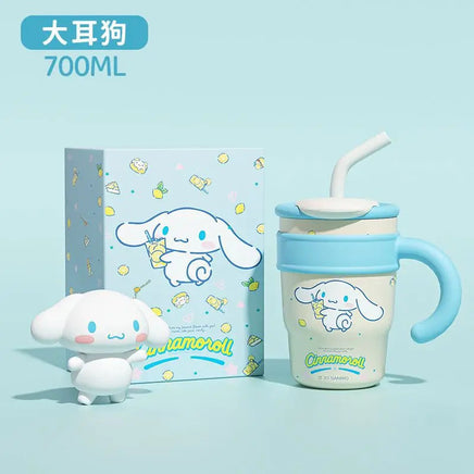 Sanrio Hello Kitty 700/1200ml Stanley Cup Large Capacity Cute Straw Insulated Cup My Melody Cartoon Child Stainless Cup Gift Cinnamoroll 700ML