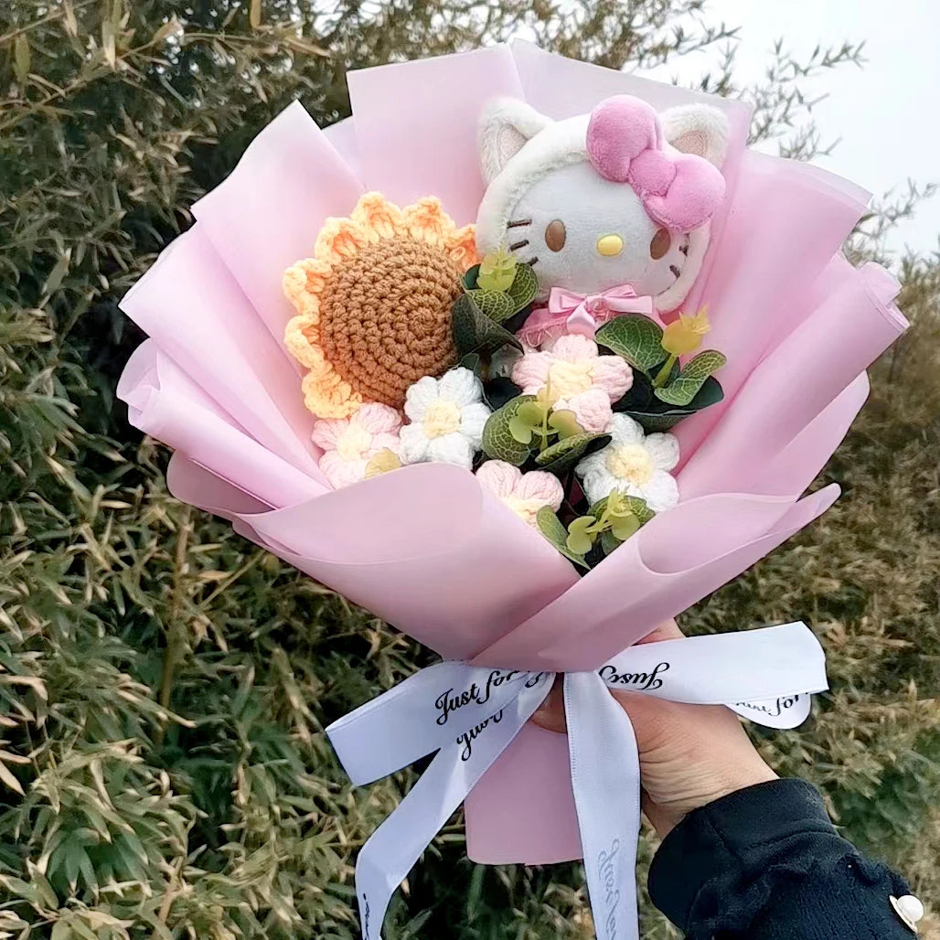 Lusy Store LLC Graduation Bouquet Hello Kitty Kuromi Plush Doll Toy Woman Valentine's Day Gift Bouquet