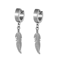 2-14pcs Stainless Steel Punk Dangle Hoop Piercing Earrings with 2Pairs Fairy Elf Ears for Women Men Halloween Cosplay Photo Prop 2pcs Silver G