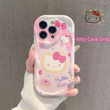 Kuromi Hello Kitty Bracket Bracelet Phone Case For iPhone 16 15 Pro Max 14 11 12 13 Mini XR 8 7 Plus X XS SE Sanrio Cute Cartoon P6