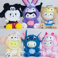 Lusy Store LLC Cute Plush Toys Hello Kitty Kuromi Cinnamoroll Dog Child Plush Stuffed Stitch Pacha Dog Gift Plush