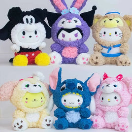 Lusy Store LLC Cute Plush Toys Hello Kitty Kuromi Cinnamoroll Dog Child Plush Stuffed Stitch Pacha Dog Gift Plush