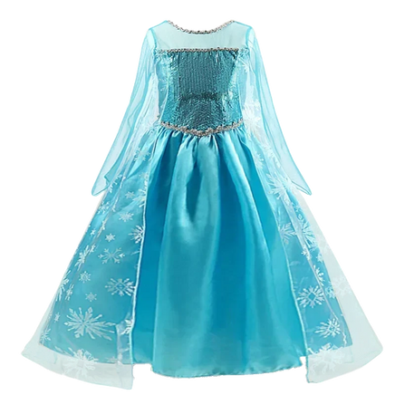 Girls Elsa Anna Costume Kids Birthday Floral Dress Children Snow Queen Performance Fantasy Princess Evening Halloween Costumes Elsa dress B