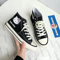 Sanrio Hello Kitty High Top Canvas Shoes - Kawaii Preppy Skateboard Sneakers 1