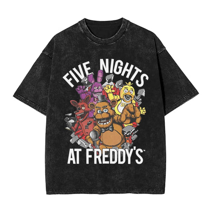Men Y2K Basic Cotton T-Shirts Summer Bonnie Funny FNAF At Freddys Round Neck Fashion Tee Shirt Custom DIY Oversize Tops 6