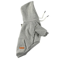 Dog Hoodie Small And Medium Dog Vest Outdoor Sweatshirt Bulldog Husky Warm Fleece Pet Clothing Puppy Costume Grey