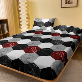 Lusy Store 1 Piece of Fashion Marble Pattern Frosted Bedsheet, Bedroom Printed Bedspread, Bedding (Excluding Pillowcases) 