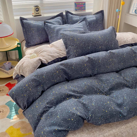 4 Pieces,100% Cotton Bedding Set,Four Piece Bed Sheet Comforter Comforter Set,Modern Fashion Couple Bed Comforter Set Lusy Store