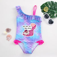 Alice in Wonderland Girls Swimsuit Mermaid Fish Scale One-Piece Bathing Suits Children's Dresses Summer Swimwear Beach Suit Kids Lusy Store