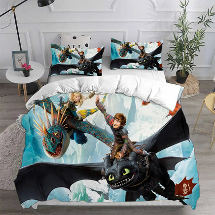 How to Train Your Dragon Bedding Sets Comforter Quilt Bed Cover Duvet Cover Pillow Case 2-3 Pieces Sets Kids Adult Size Lusy Store
